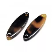 Navette spacer 2 holes in cellulose acetate 21x7 mm Tortoise Shell Brown/Black x1
