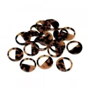 Round pendant in cellulose acetate 28 mm Tortoise Shell Brown/Black x1