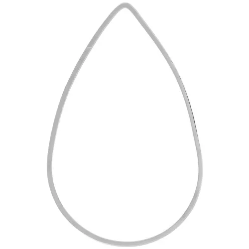 Mounting drop element for beadweaving 38x25mm - SilverTone x1
