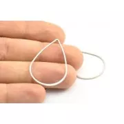 Mounting drop element for beadweaving 38x25mm - SilverTone x1