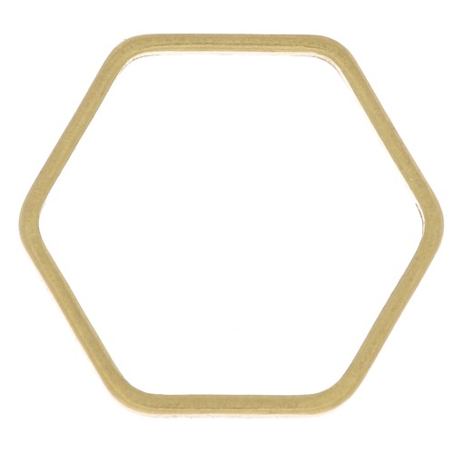 Mounting hexagon element for beadweaving 12 mm - nude brass x1