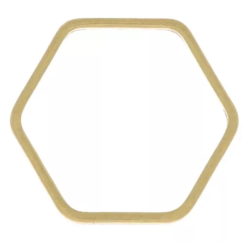 Mounting hexagon element for beadweaving 12 mm - nude brass x1