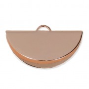 28x15mm Half-Moon crimp end for ribbon - Rose Gold Tone HQ x1|raw }}