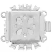 2 strands 17mm clasp with PureCrystal cabochon Crystal Rhodium Plated