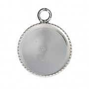 925 Sterling Silver Pendant setting for 14 mm flat back cabochon x1|raw }}