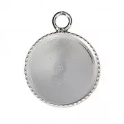 925 Sterling Silver Pendant setting for 14 mm flat back cabochon x1
