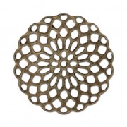 Rosette-shaped pendants 25 mm for fancy jewelry creation - Bronze Tone x4|raw }}