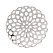 Rosette-shaped pendants 25 mm for fancy jewelry creation - Silver Tone x4|raw }}