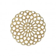 Rosette-shaped pendants 20 mm for fancy jewelry creation - fine Gold plated x4