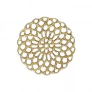 Rosette-shaped pendants 20 mm for fancy jewelry creation - fine Gold plated x4