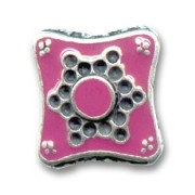 Enameled 2 strands spacer 20x18mm Fuchsia x1|raw }}