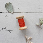 Fabric Viscose bias Atelier Brunette 10 mm Crêpe Tangerine x1m