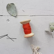 Fabric Viscose bias Atelier Brunette 10 mm Crêpe Tangerine x1m