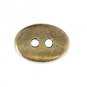 Oval hammered button 14x10 mm Bronze Tone x1