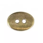 Oval hammered button 14x10 mm Bronze Tone x1