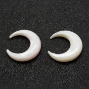 Mother-of-pearl pendant without hole 18x20 half-moon or horn shape - Natural x1