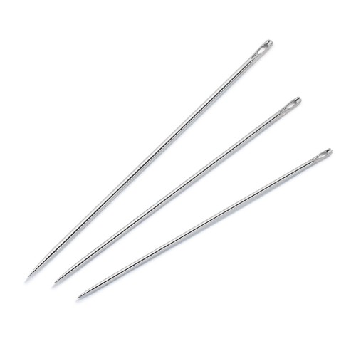 Long sewing needles n°3-7 Silver eye x20