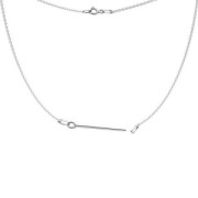925 Sterling Silver Fine cable chain choker to personalize with beads 44 cm x1