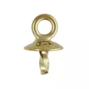 Gold-Filled pendant caps/holder for 4/6 mm half-drilled x1