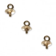 Gold-Filled pendant caps/holder for 4/6 mm half-drilled x1