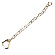 60mm Extension cable chain with heart - Gold filled x1|raw }}