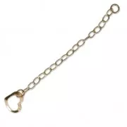 60mm Extension cable chain with heart - Gold filled x1