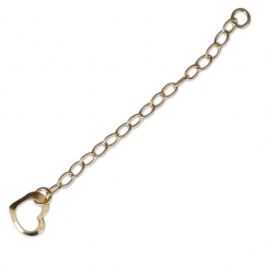 60mm Extension cable chain with heart - Gold filled x1