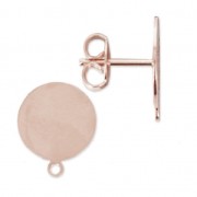 Flat pad earstuds 14 mm Rose Gold tone x2|raw }}