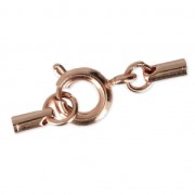 Spring clasp 6 mm with terminator for cords 1 to 1.3 mm - Rose Gold tone x1|raw }}