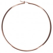 Metal Earring hoops to decorate 70x1.9 mm Rose Gold Tone x2