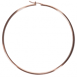 Metal Earring hoops to decorate 70x1.9 mm Rose Gold Tone x2