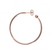 Earring hoops with ball 40x1.9 mm - Rose Gold Tone x2|raw }}