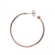 Earring hoops with ball 40x1.9 mm - Rose Gold Tone x2