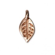 Mini leaf charms 9 mm for jewelry creation - Rose Gold Tone x10|raw }}