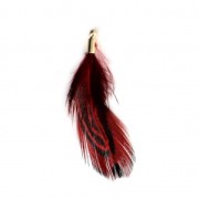 35 mm pheasant feather with a golden terminator - Red/Black x1|raw }}