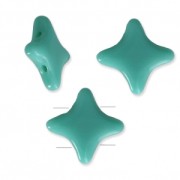 Star Beads glass beads by Perles & Co 11x11 mm Green Turquoise x30|raw }}