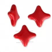 Star Beads glass beads by Perles & Co 11x11 mm Red Corail x30