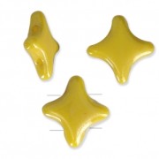Star Beads glass beads by Perles & Co 11x11 mm Opaque Jaune Ceramic Look x30|raw }}