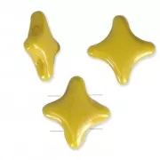 Star Beads glass beads by Perles & Co 11x11 mm Opaque Jaune Ceramic Look x30