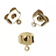 Ear clutches 7 mm with loop to decorate - Gold Tone x2