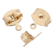 Earring backs Decorating ring 7mm for earstuds - Fine gold plated x2
