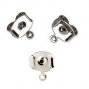 Ear clutches 7 mm with loop to decorate - Rhodium Tone x2|raw }}