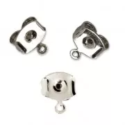 Ear clutches 7 mm with loop to decorate - Rhodium Tone x2