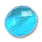 Fire Polished faceted round bead 16mm Aquamarine x1