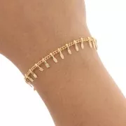 Fancy lace oval 7.5mm mesh chain - Gold Tone x50cm