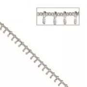 Fancy lace oval 7.5mm mesh chain - Rhodium Tone x50cm