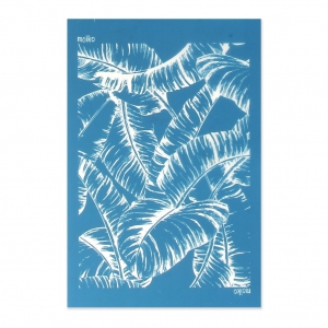 Silk Screen Moiko 74x105 mm - Large palm leaves
