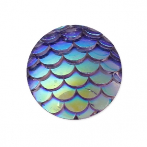 Resin cabochon 12 mm Resin cabochon effect - Green AB x1