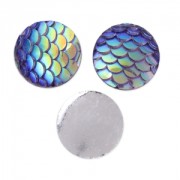 Resin cabochon 12 mm Resin cabochon effect - Green AB x1