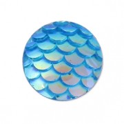 Resin cabochon 12 mm Resin cabochon effect - Aqua AB x1|raw }}